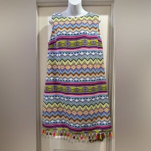 Madison Leigh Sleeveless Multicolored PomPom Dress Size 16
